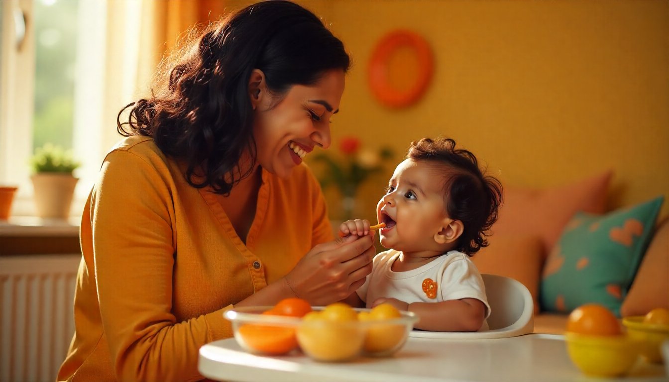 Madre alimentando a su bebé con amor en un entorno de crianza consciente